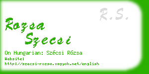 rozsa szecsi business card