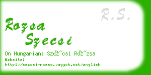 rozsa szecsi business card